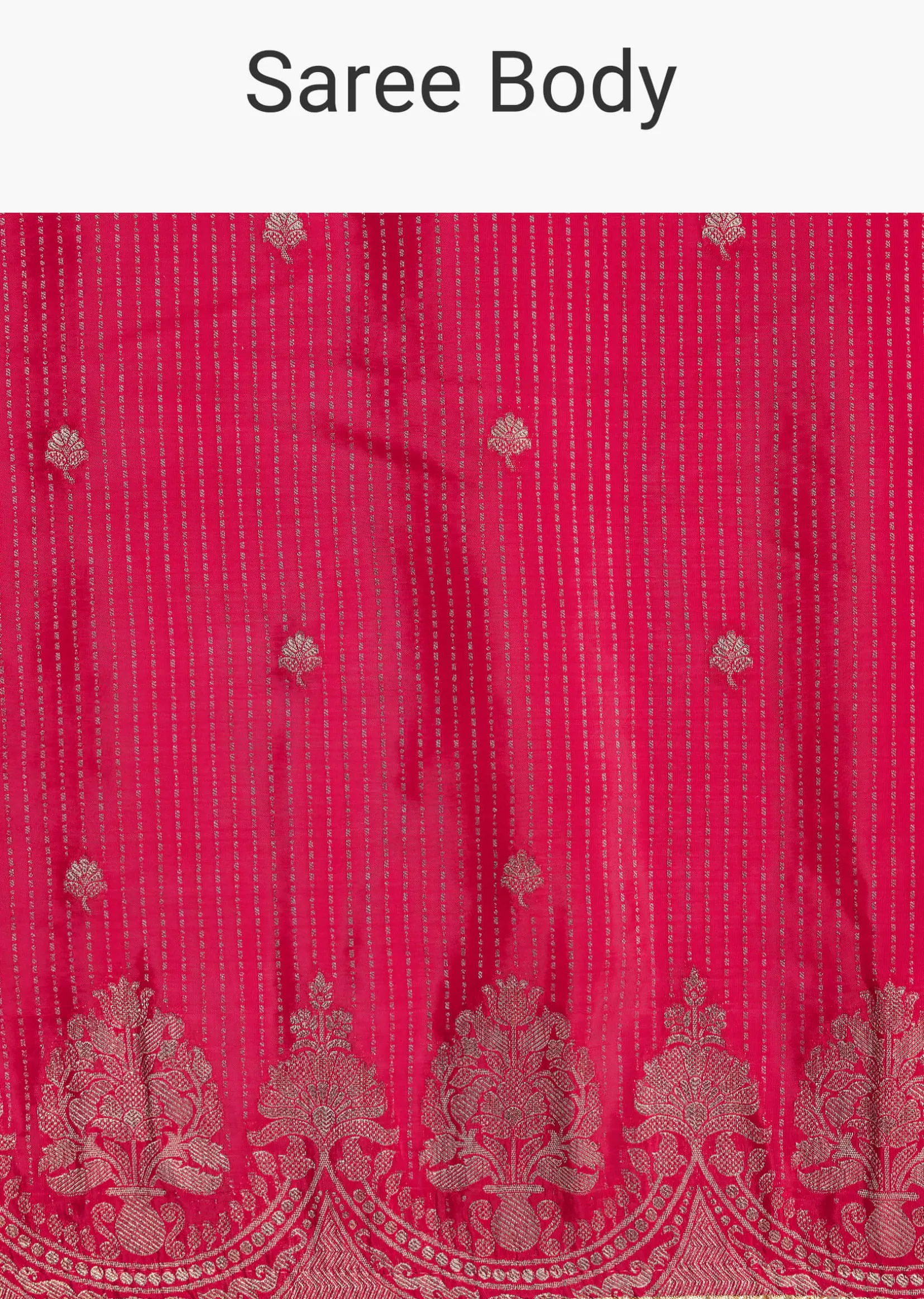 Pink Georgette Lurex Saree With Brocade Butti And Gota Patti Border