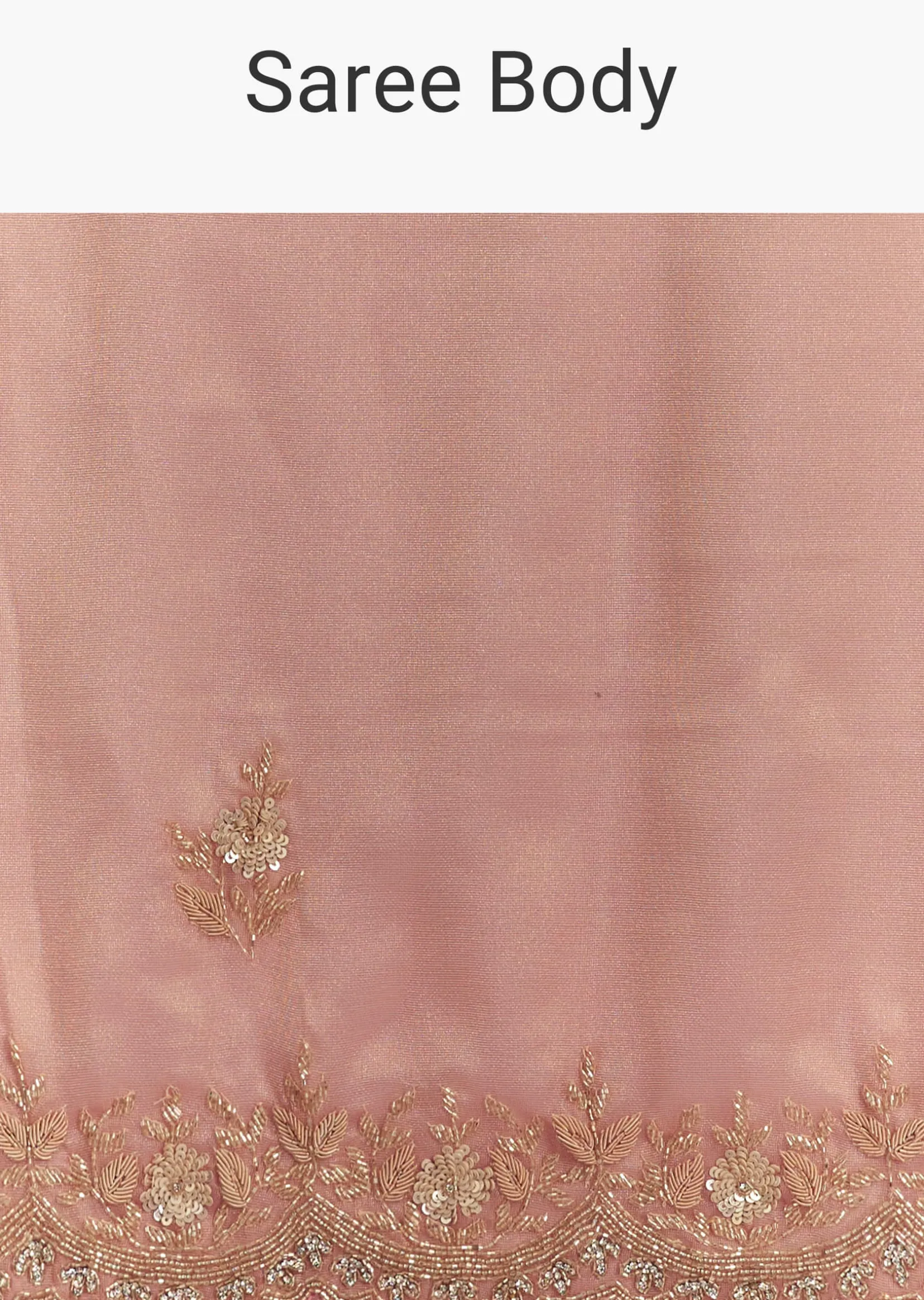 Pink Glass Tissue Sareee With Embroidered Scallop Border