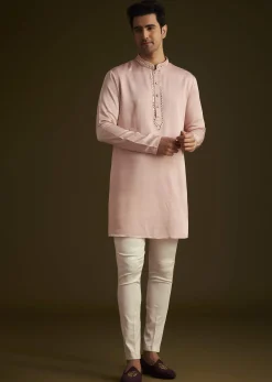 Pink Hand Embroidered Sherwani Set