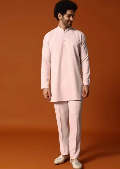 Pink Jodhpuri Set In Resham Work For Men