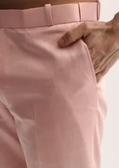 Pink Jodhpuri Set In Suede For Men