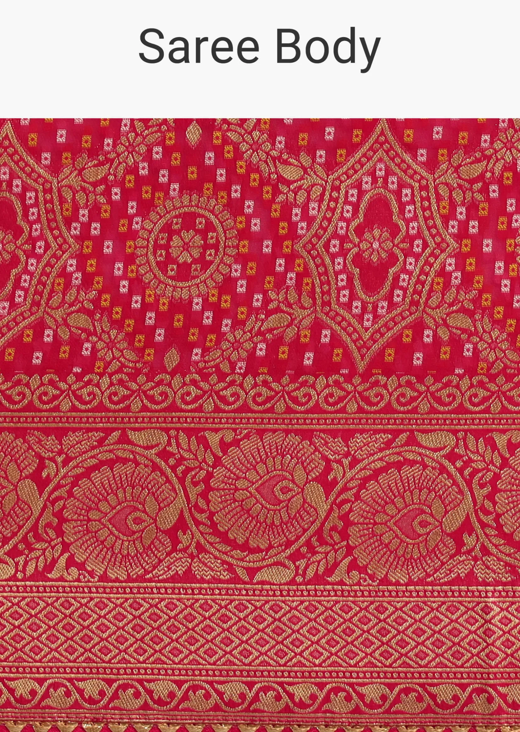 Pink Khaddi Georgette Woven Saree With Gotta Patti Border