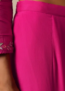 Pink Kurta Sharara Set With Resham Work