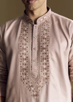 Pink Modal Kurta Set With Thread Work