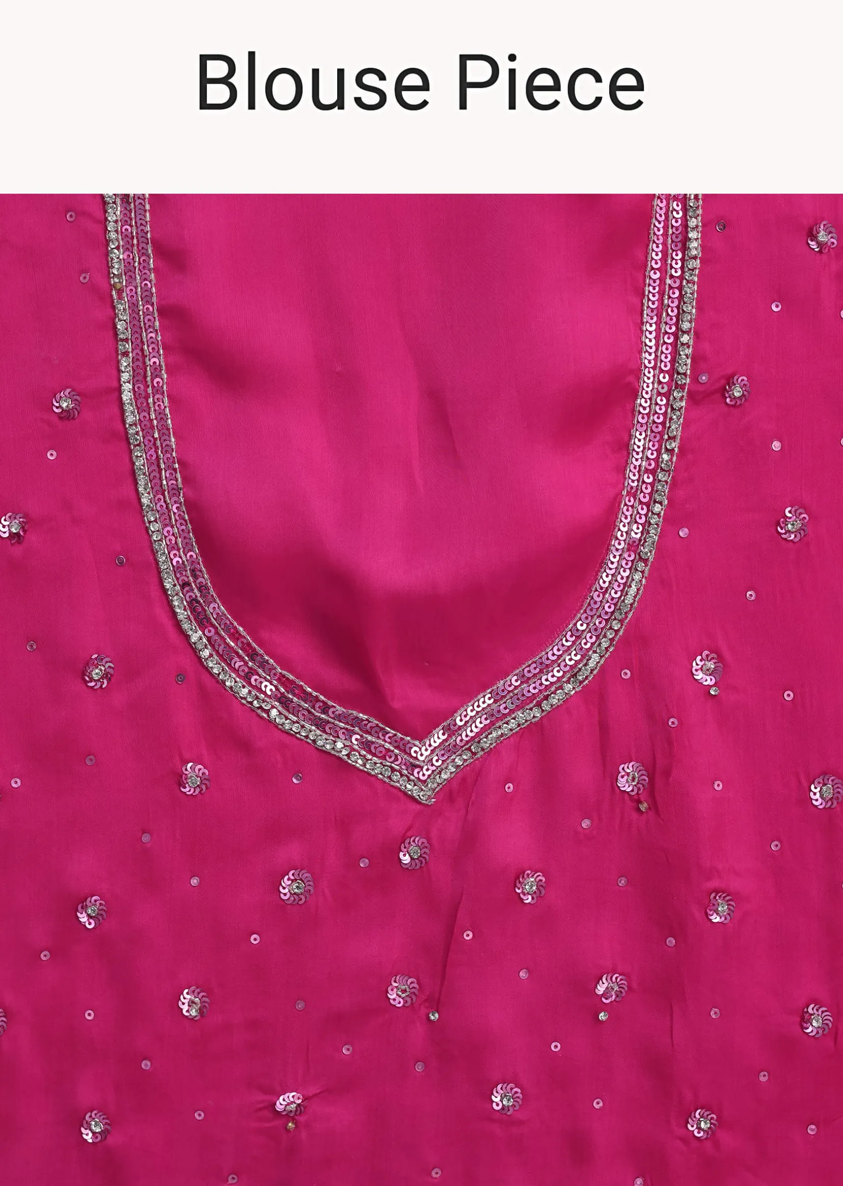 Pink Ombre Sequins Saree With Scallop Border