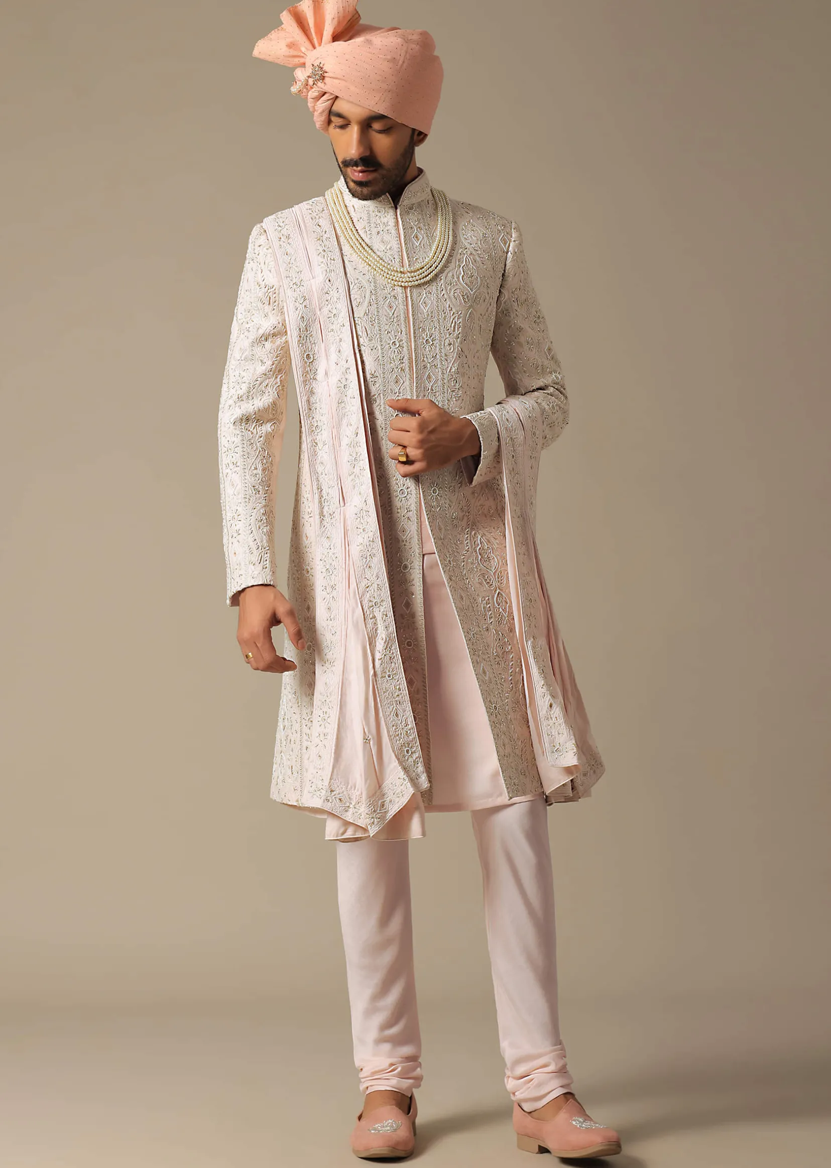 Pink Opulence Sherwani Set For Grooms