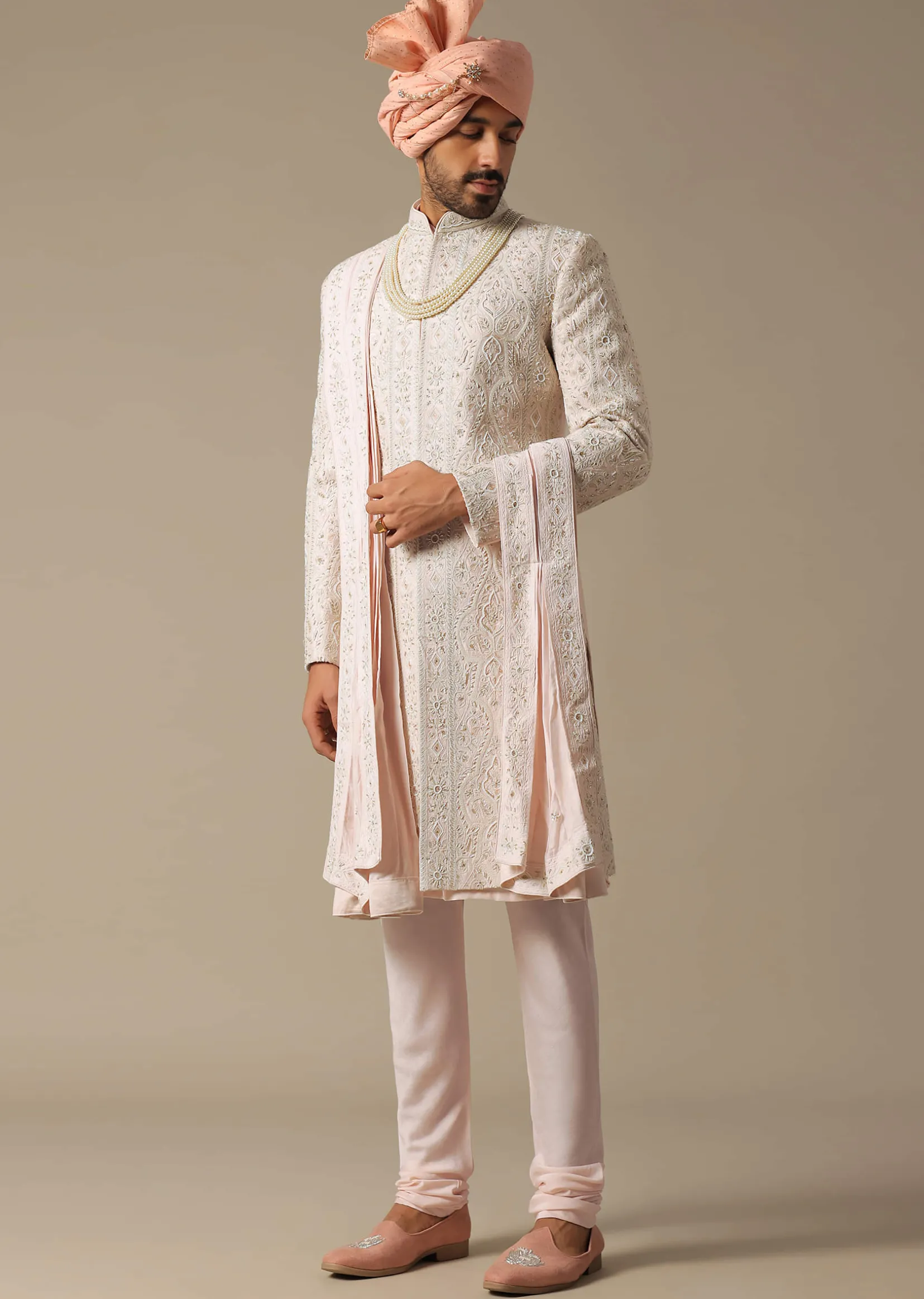 Pink Opulence Sherwani Set For Grooms