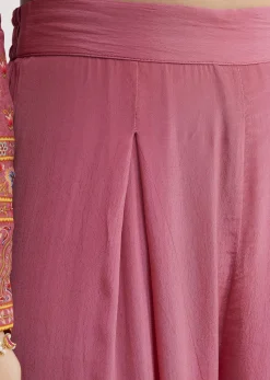 Pink Printed Crepe Palazzo Suit With Georgette Dupatta
