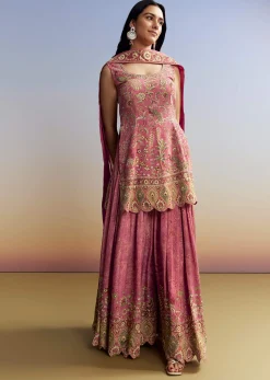 Pink Printed Palazzo Set