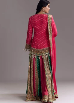 Pink Printed Palazzo Set With Dupatta
