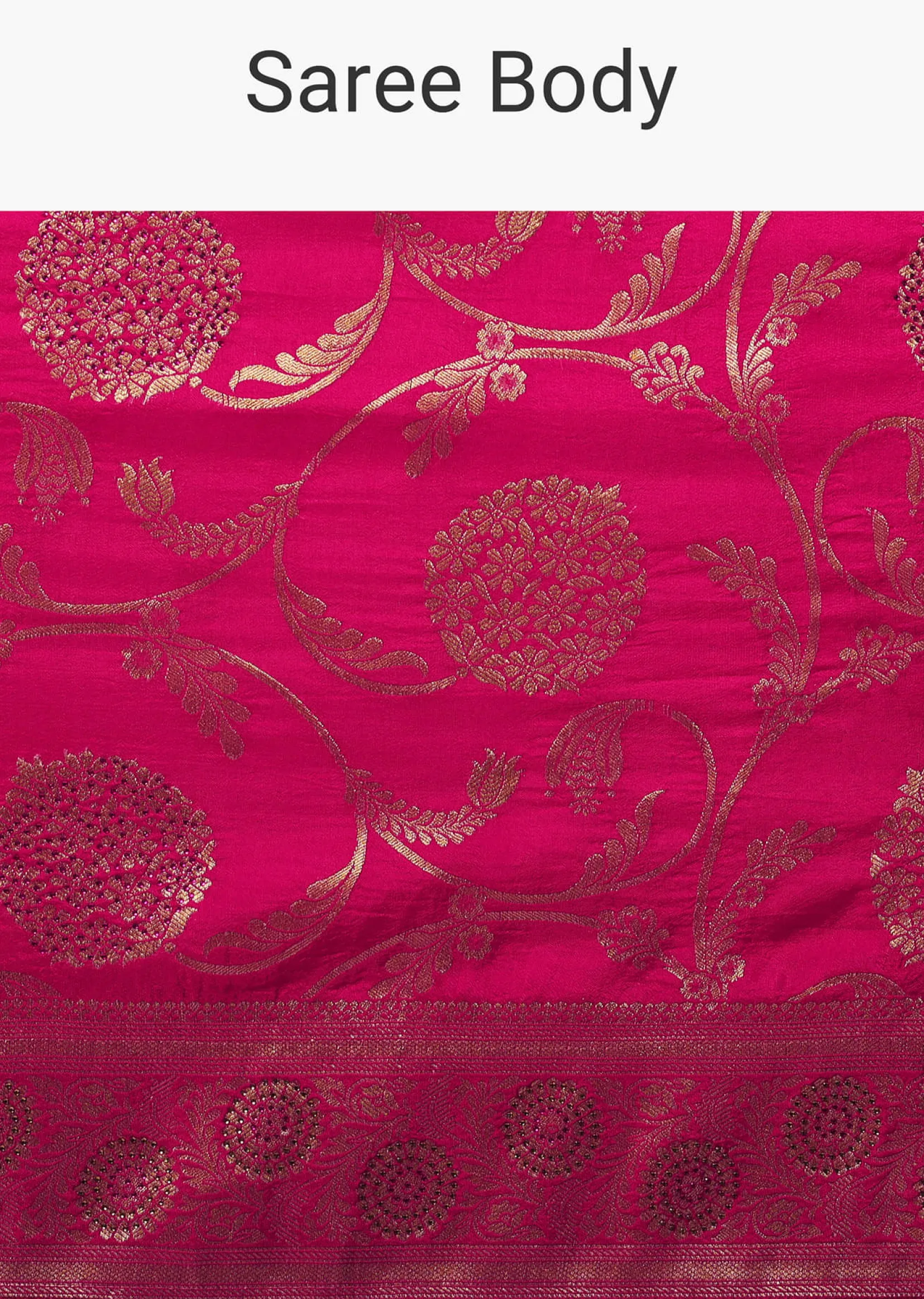 Pink Satin Organza Saree With Floral Jaal Weave