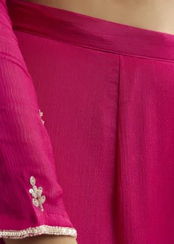 Pink Sequins Embroidered Sharara Set With Dupatta