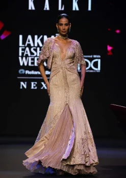 Pink Tissue Cutdana Fishcut Lehenga With Cape And Jacket
