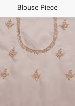 Pink Tissue Embroidered Saree With Cutdana Sequins And Moti