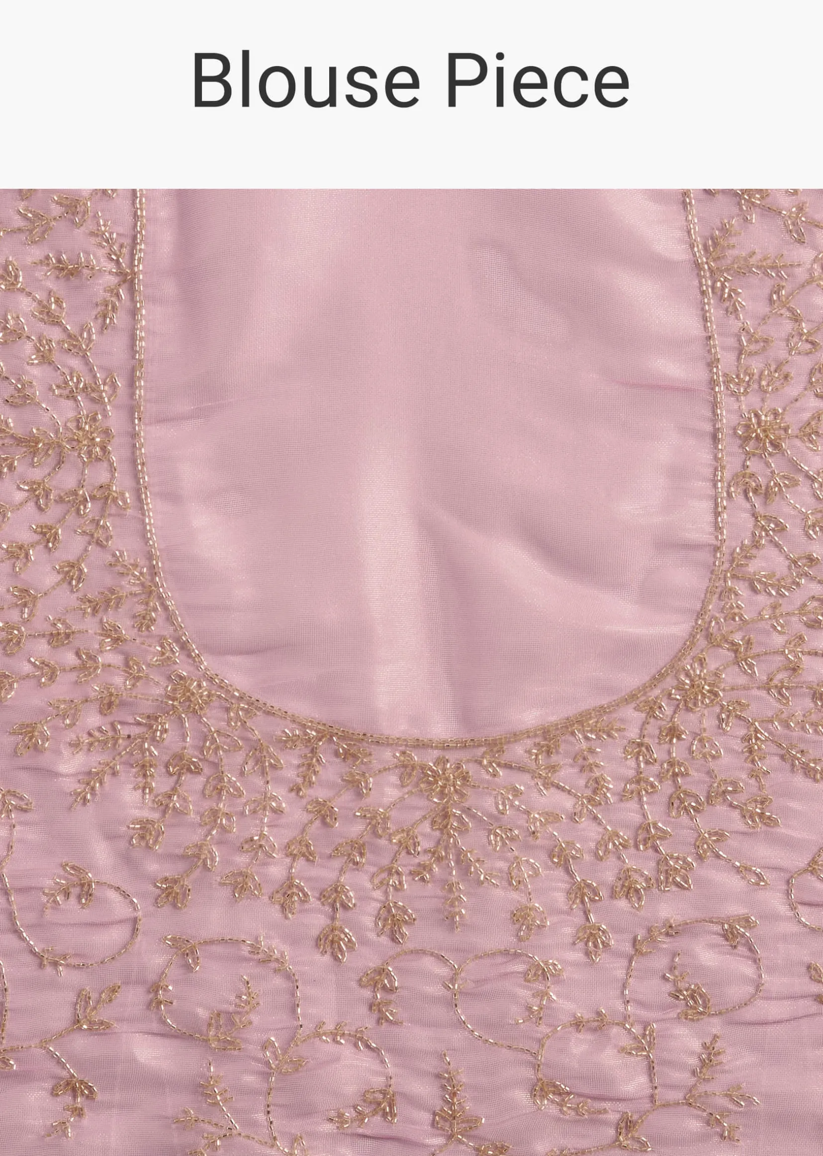 Pink Tissue Saree With All Over Stone Embellishment And Cutdana Scallop Border