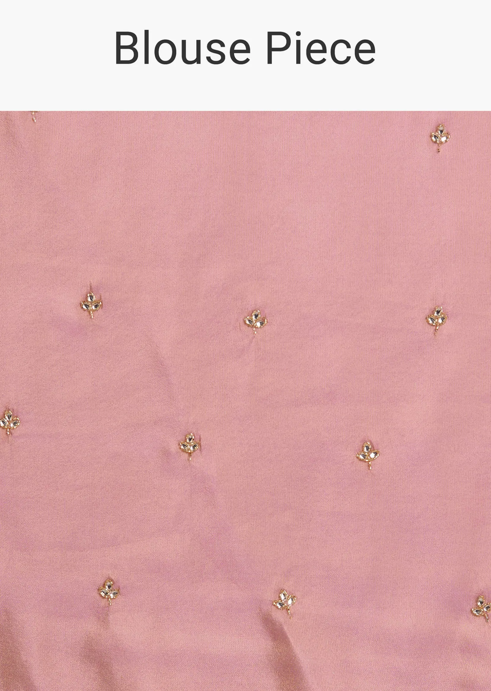 Pink Tissue Saree With Cutdana Embroidery And Scallop Border
