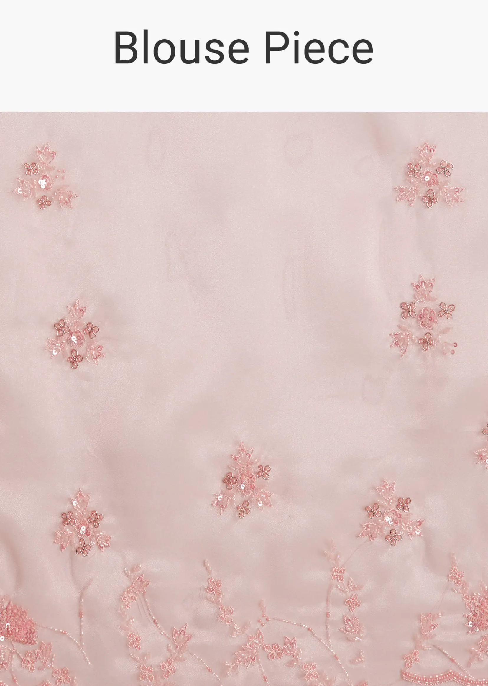 Pink Tissue Saree With Heavy Cutdana And Beads Embroidery