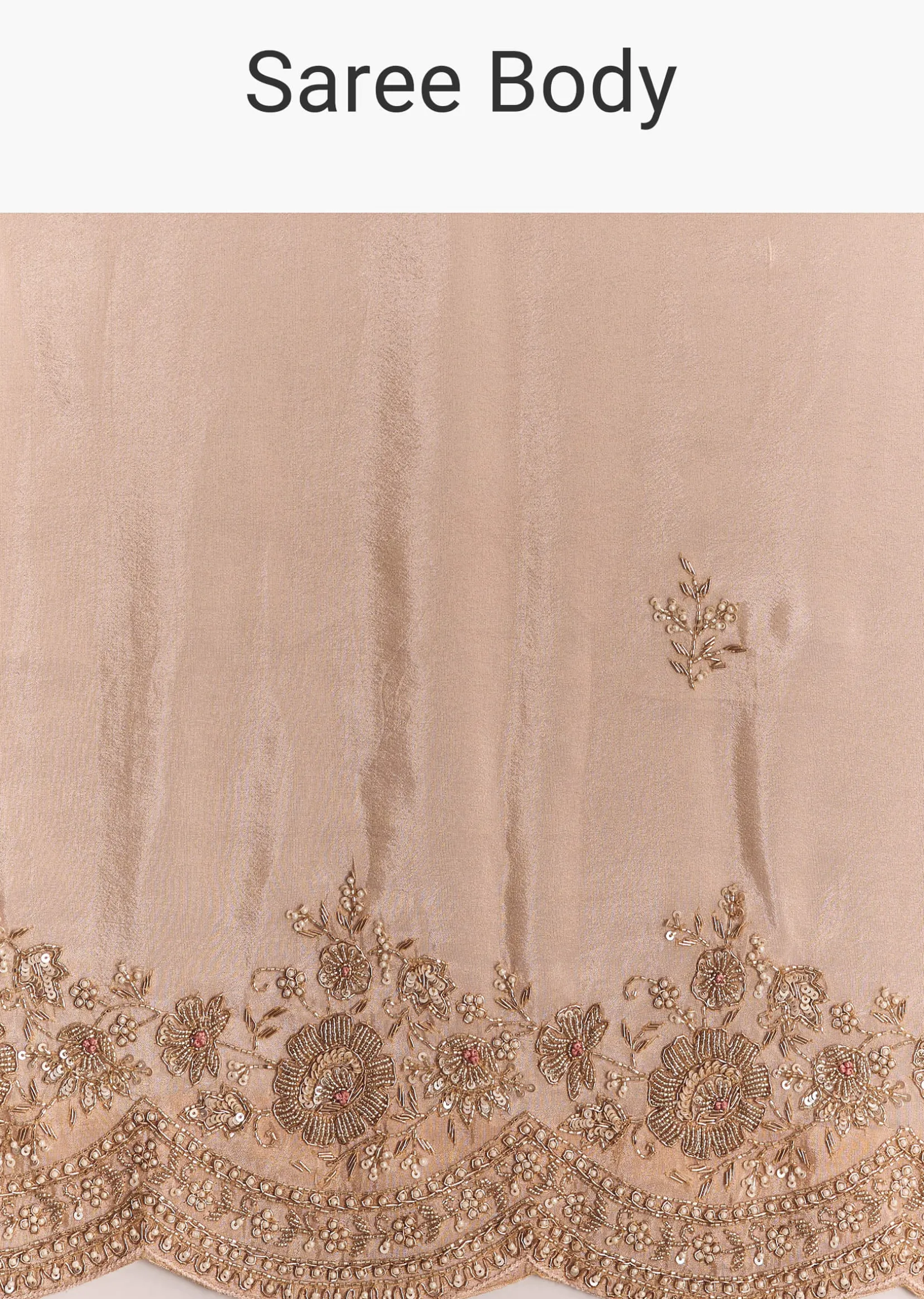Pink Tissue Saree With Scallop Border