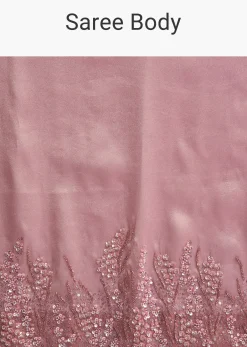 Pink Tissue Saree with Sequins and Cutdana Embroidery