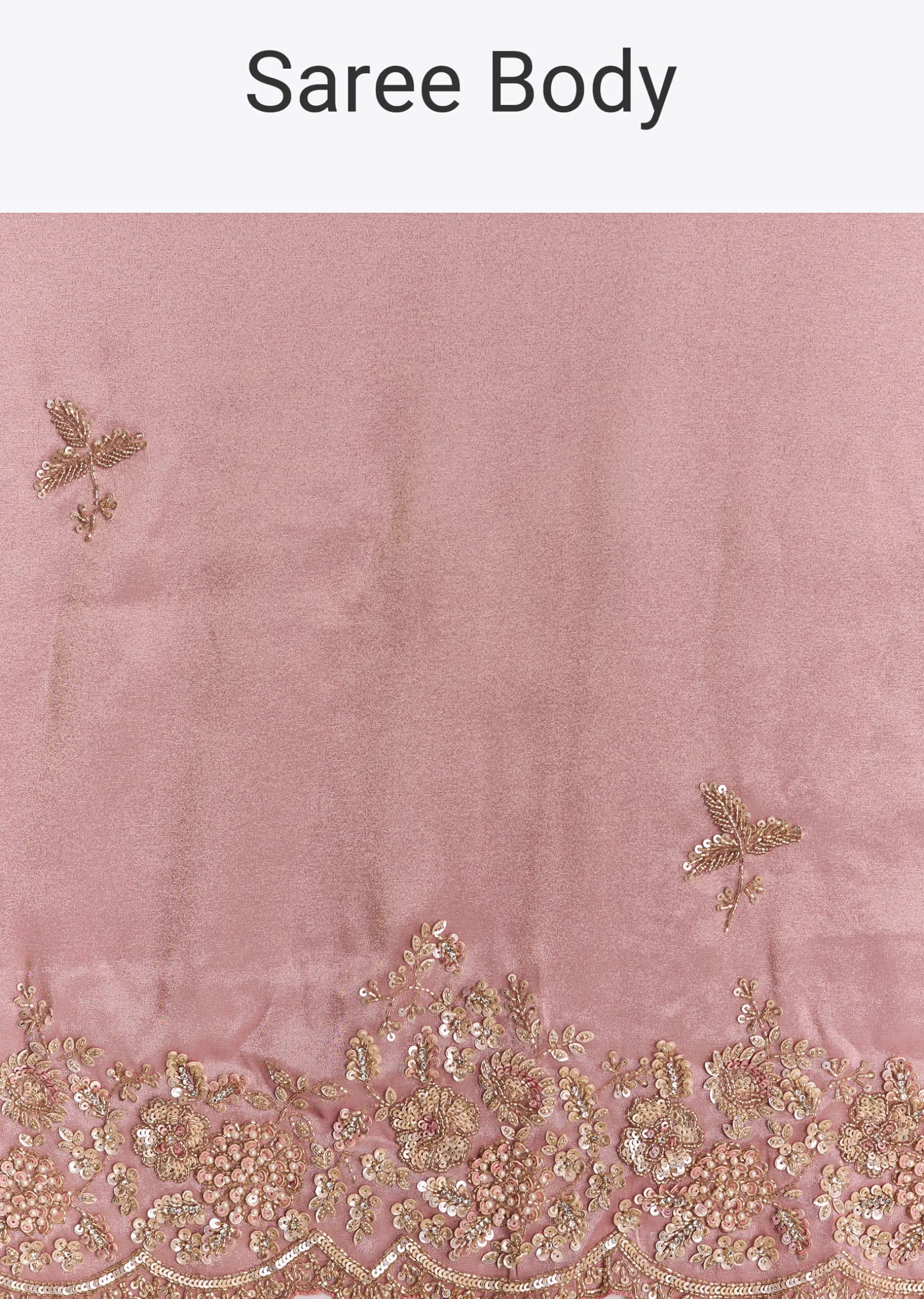 Pink Tissue Silk Saree With Scalloped Border