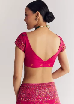 Pink Traditional Floral And Jaal Woven Saree