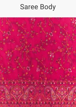Pink Traditional Floral And Jaal Woven Saree