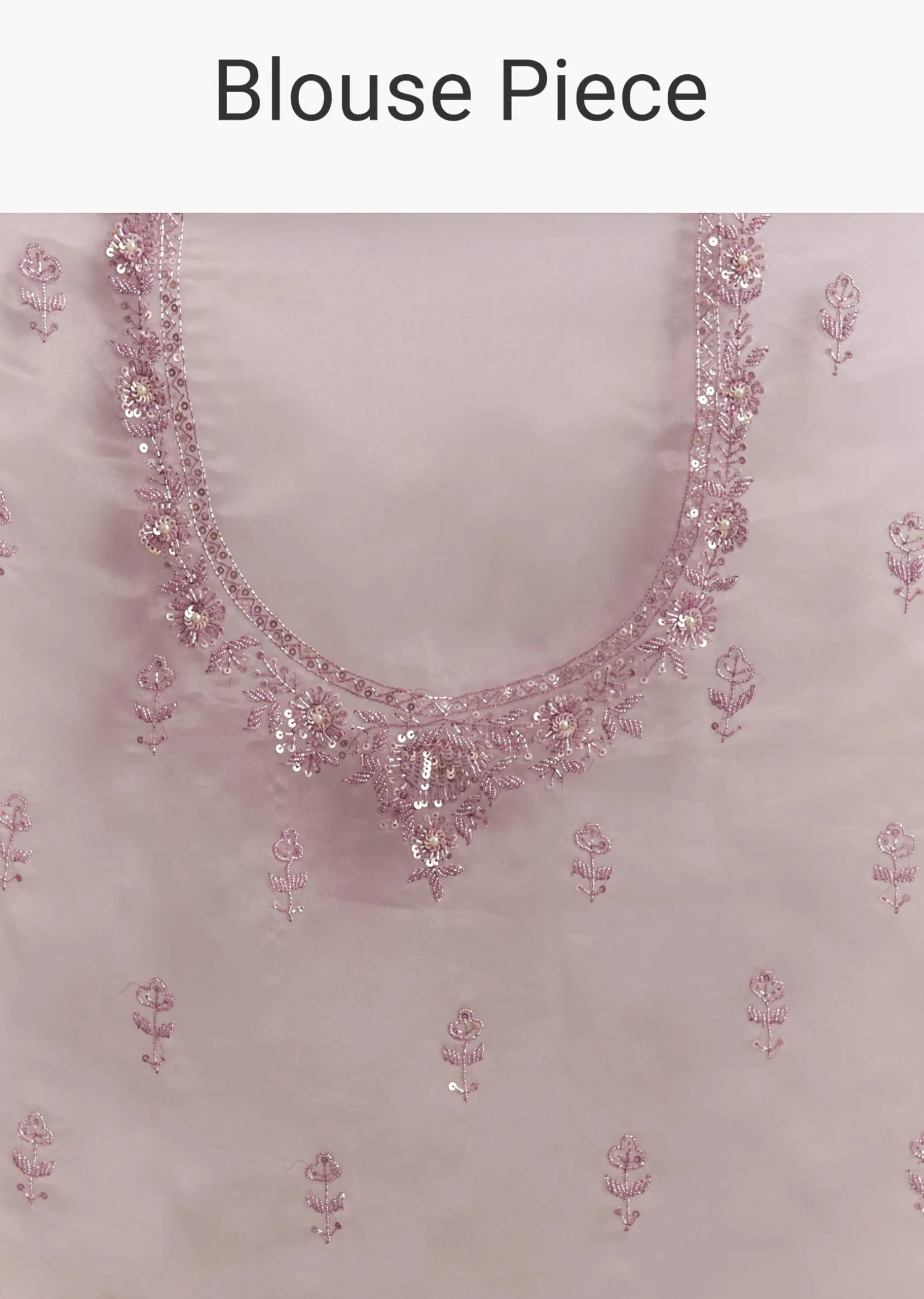 Pinkish Lavender Tissue Saree With Sequins Cutdana And Scallop Border