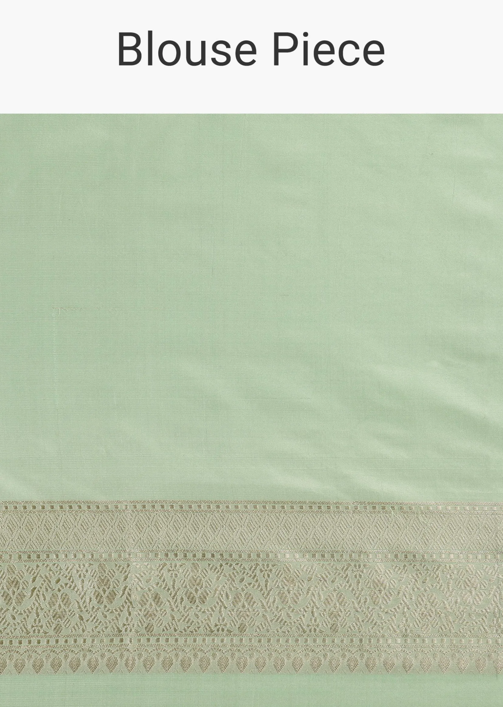 Pista Green Handloom Banarasi Saree In Uppada Silk With Brocade Weave And Unstitched Blouse