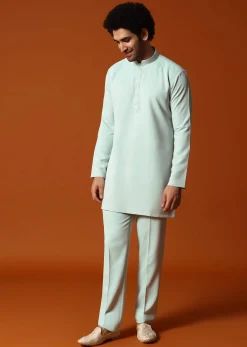 Pista Green Jodhpuri Set In Resham Work For Men