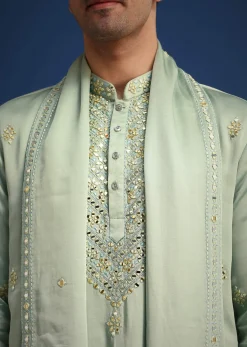 Pista Green Kurta Set With Dupatta