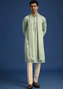 Pista Green Kurta Set With Dupatta