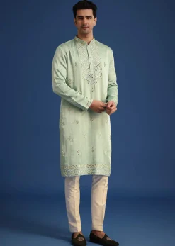 Pista Green Kurta Set With Dupatta