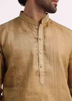 Plain Brown Kurta And Pyjama Set