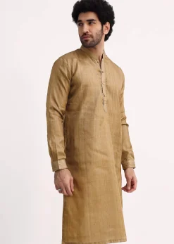 Plain Brown Kurta And Pyjama Set