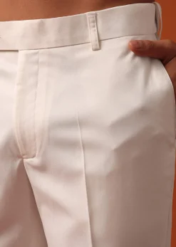 Pristine White Jodhpuri Suit With Pocket Square