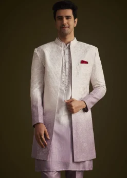 Purple and Lilac Ombre Sherwani With Embroidery