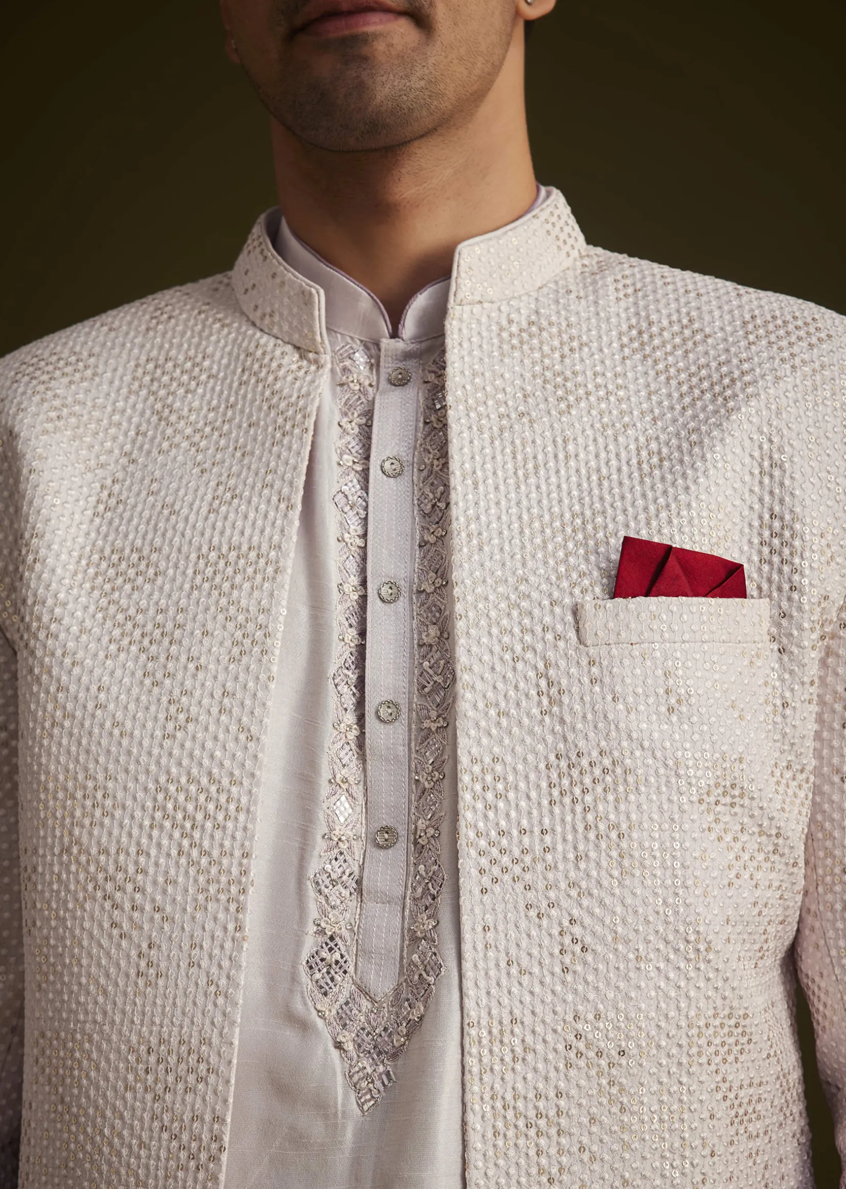 Purple and Lilac Ombre Sherwani With Embroidery