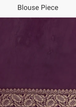Purple Bandhani Tie Dye Saree With Zari Jaal And Unstitched Blouse