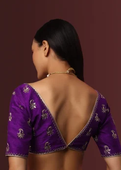 Purple Blouse With Deep V Neckline