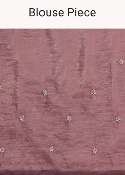 Purple Crushed Tissue Saree With Sequin Embellishments