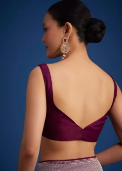 Purple Dola Silk Saree With Zari Woven Floral And Geometric Patterns