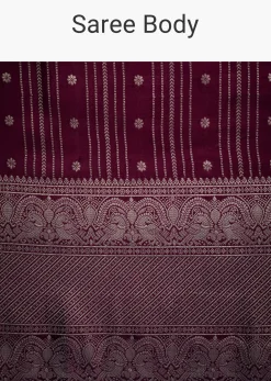 Purple Dola Silk Saree With Zari Woven Floral And Geometric Patterns