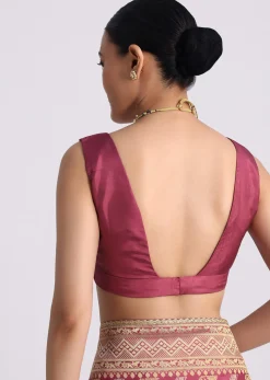 Purple Dola Silk Saree with Zari Weave and Lace Border