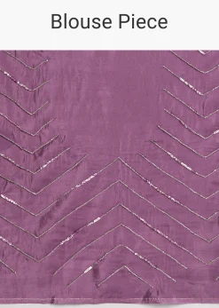 Purple Dual Shaded Half And Half Sequins Saree