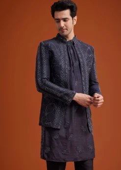 Purple Embroidered Jodhpuri Set