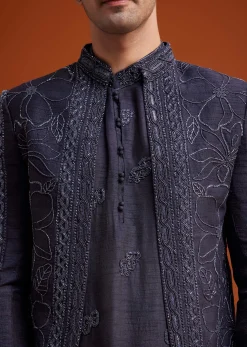 Purple Embroidered Jodhpuri Set