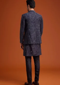 Purple Embroidered Jodhpuri Set