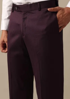 Purple Embroidered Tuxedo Set With Blazer And Pant Set In Terry Rayon
