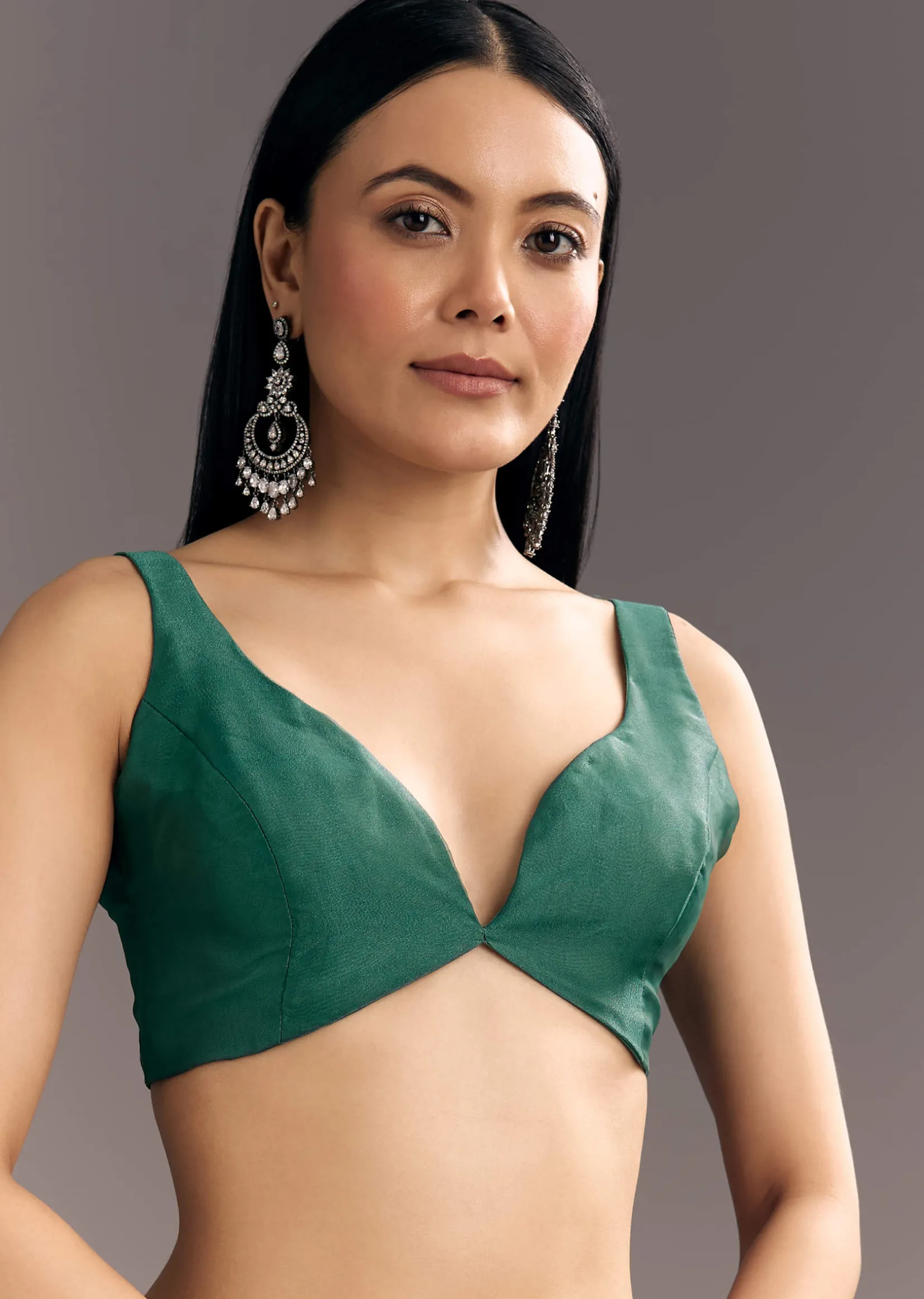 Purple Green Shaded Organza Saree With Cutdana Sequin Embroidery