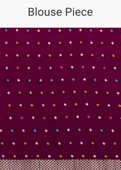 Purple Leaf woven Saree With Linear Pattern Accents